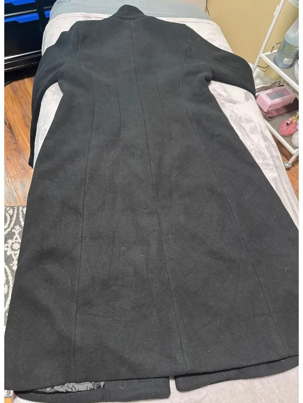 Fashion Nova Natalie Wool Trench Coat (XL) Black 50